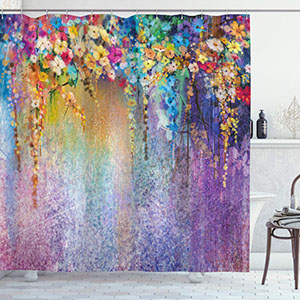 Ambesonne Watercolor Flower Home Decor Shower Curtain