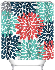 Uphome Dahlia Pinnata Floral Shower Curtain
