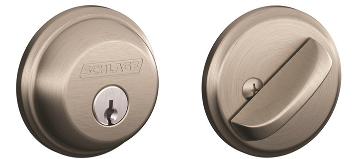 Schlage B60N 619 Single Cylinder Satin Nickel Deadbolt